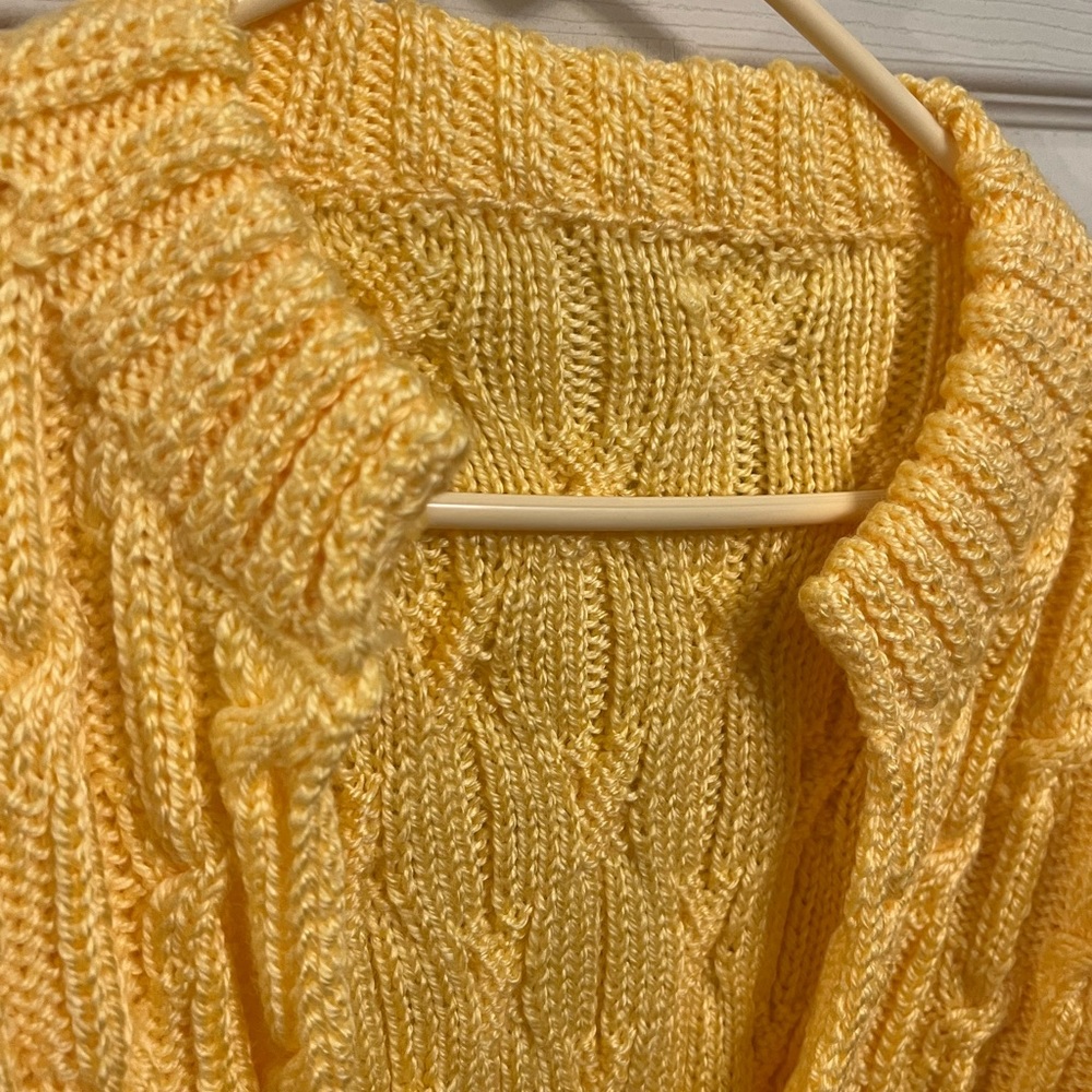 29” Yellow Acrylic Wool Homemade Women’s Heavy Sweater Free Ship